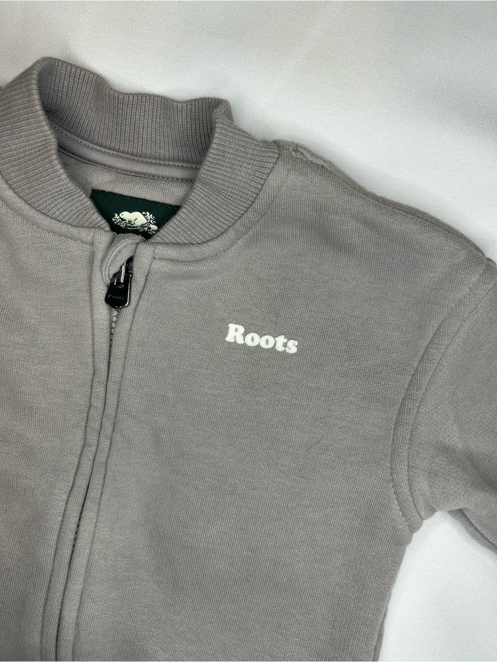 2/$20 Roots light grey baby onesie